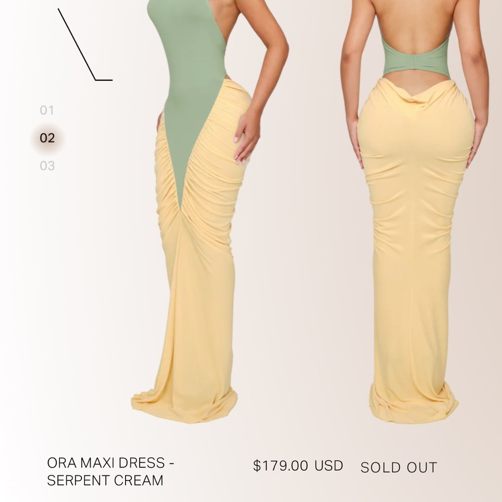 Elegant Two-Tone Maxi Dress